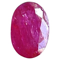 Certified 1.36 Carats Mozambique Ruby Oval Faceted Cut stone No Heat Natural Gem