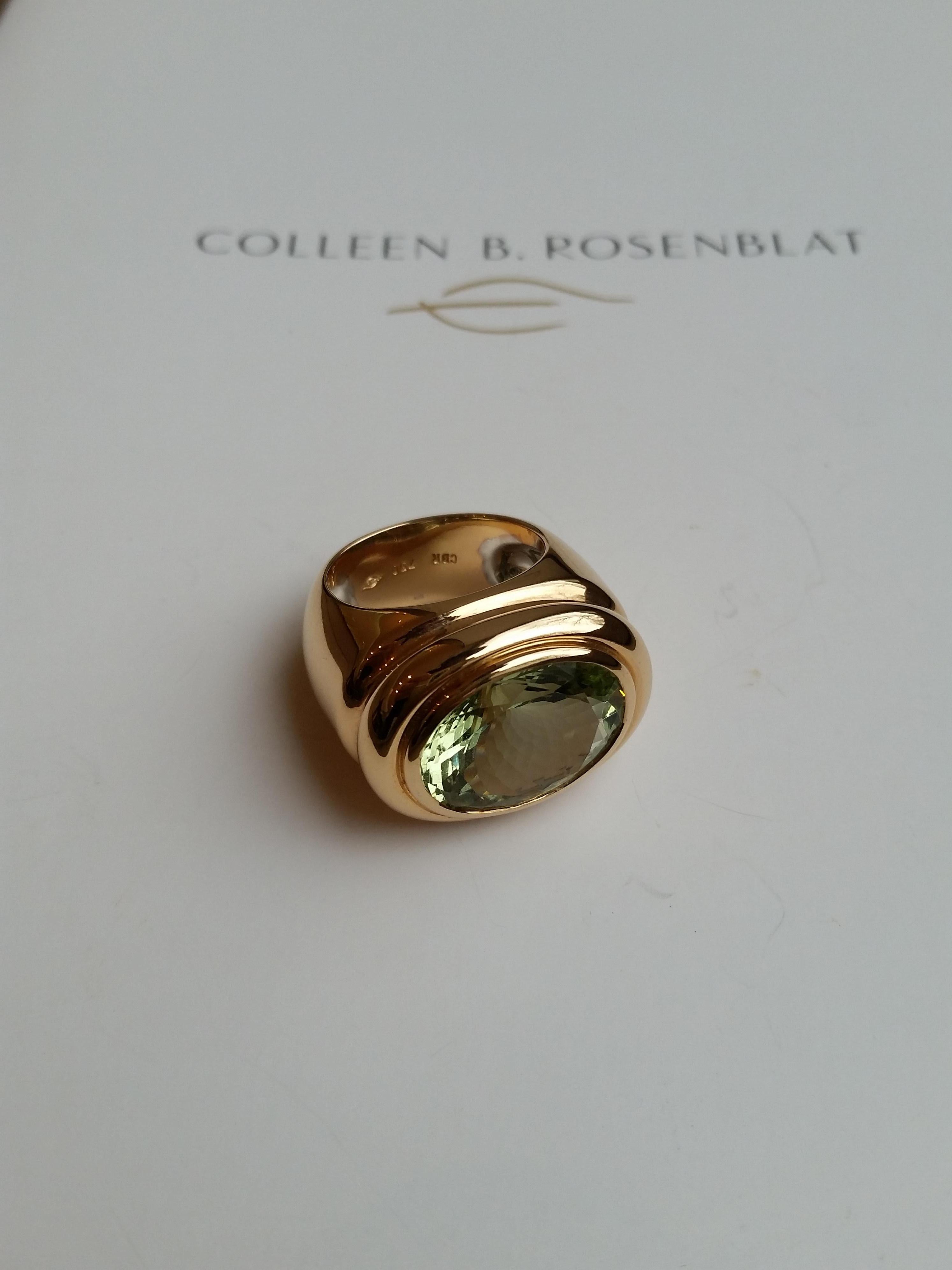 Contemporary Certified 13.64 Carat Beryll Cocktail Ring