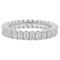Certified 14 Karat White Gold 2.36Ct Octagon Cut Diamond Anniversary Band Ring Certified 14 Karat White Gold 2.36Ct Octagon Cut Diamond Anniversary Band Ring