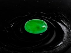 Certified 1.41 cts. Vivid Imperial Green Burmese A-Jadeite Oval Cabochon LS2