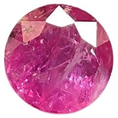 Certified 1.44 Carats Mozambique Ruby Round Faceted Cutstone No Heat Natural Gem