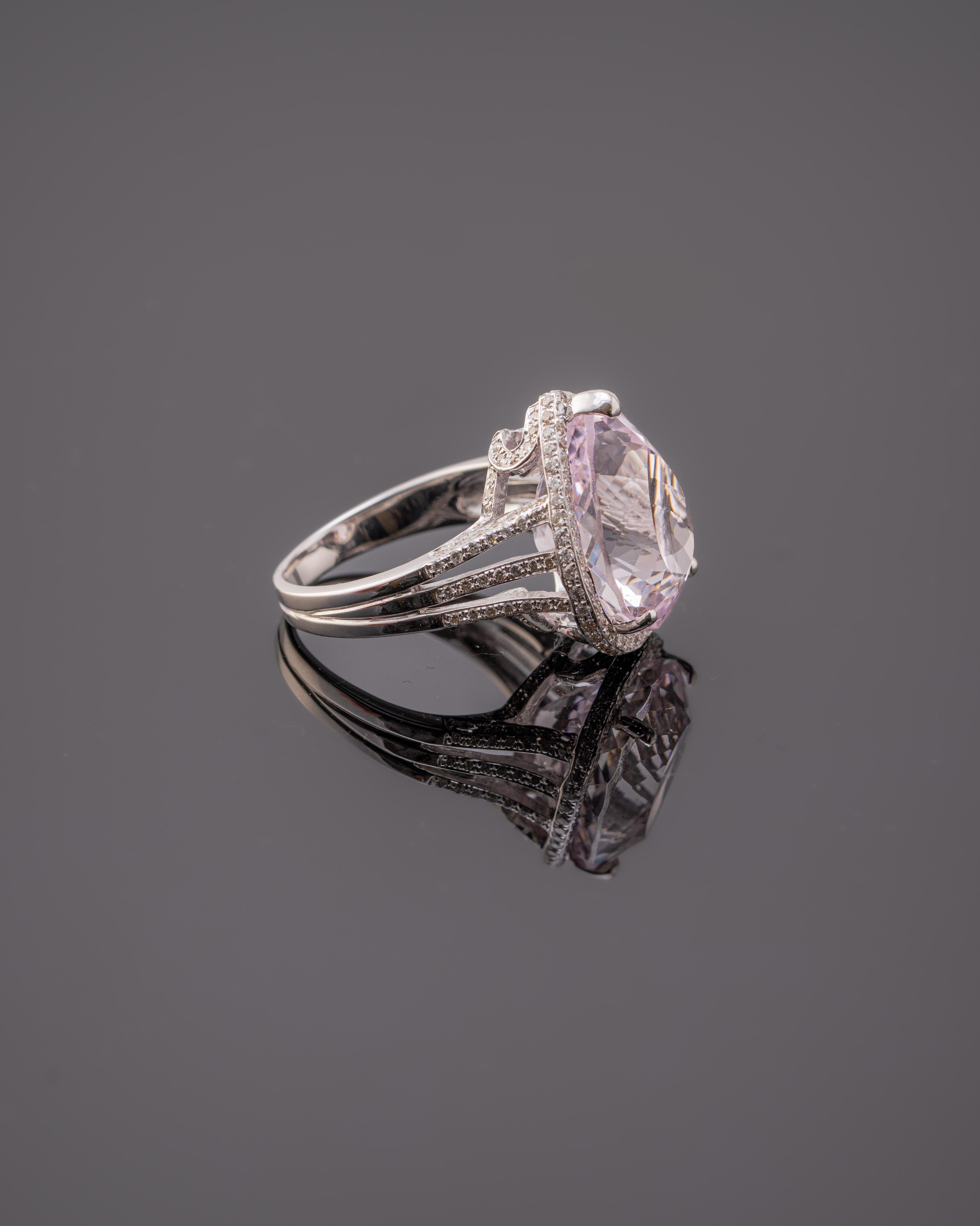 kunzite engagement ring