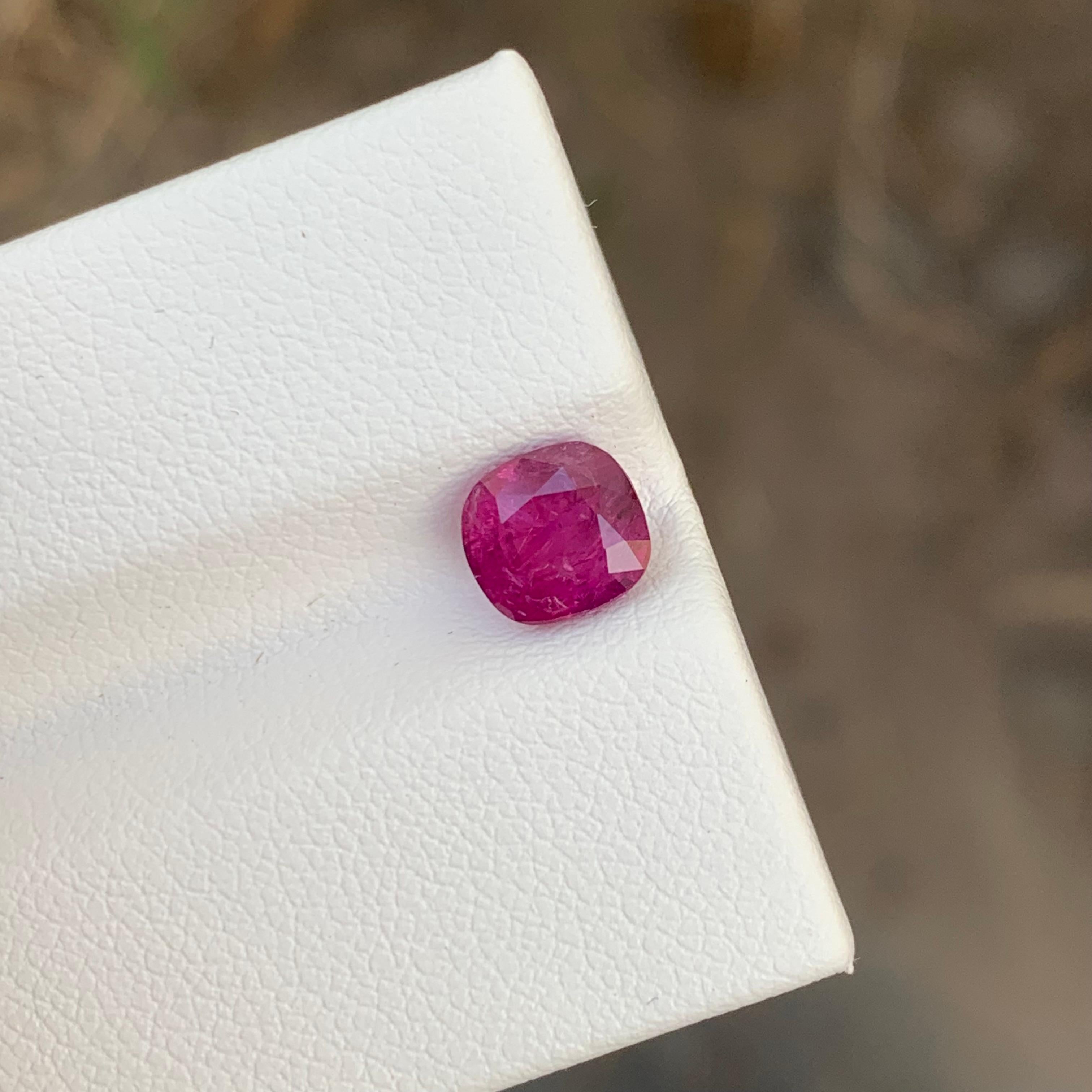 Cushion Cut Certified 1.46 Carats Natural Pink Loose Ruby Ring Gem From Afghanistan Mine For Sale