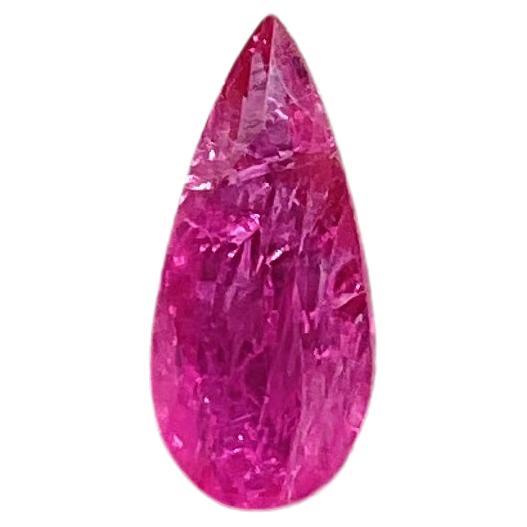 Certified 1.48 Carats Mozambique Ruby Pear Faceted Cutstone No Heat Natural Gem For Sale