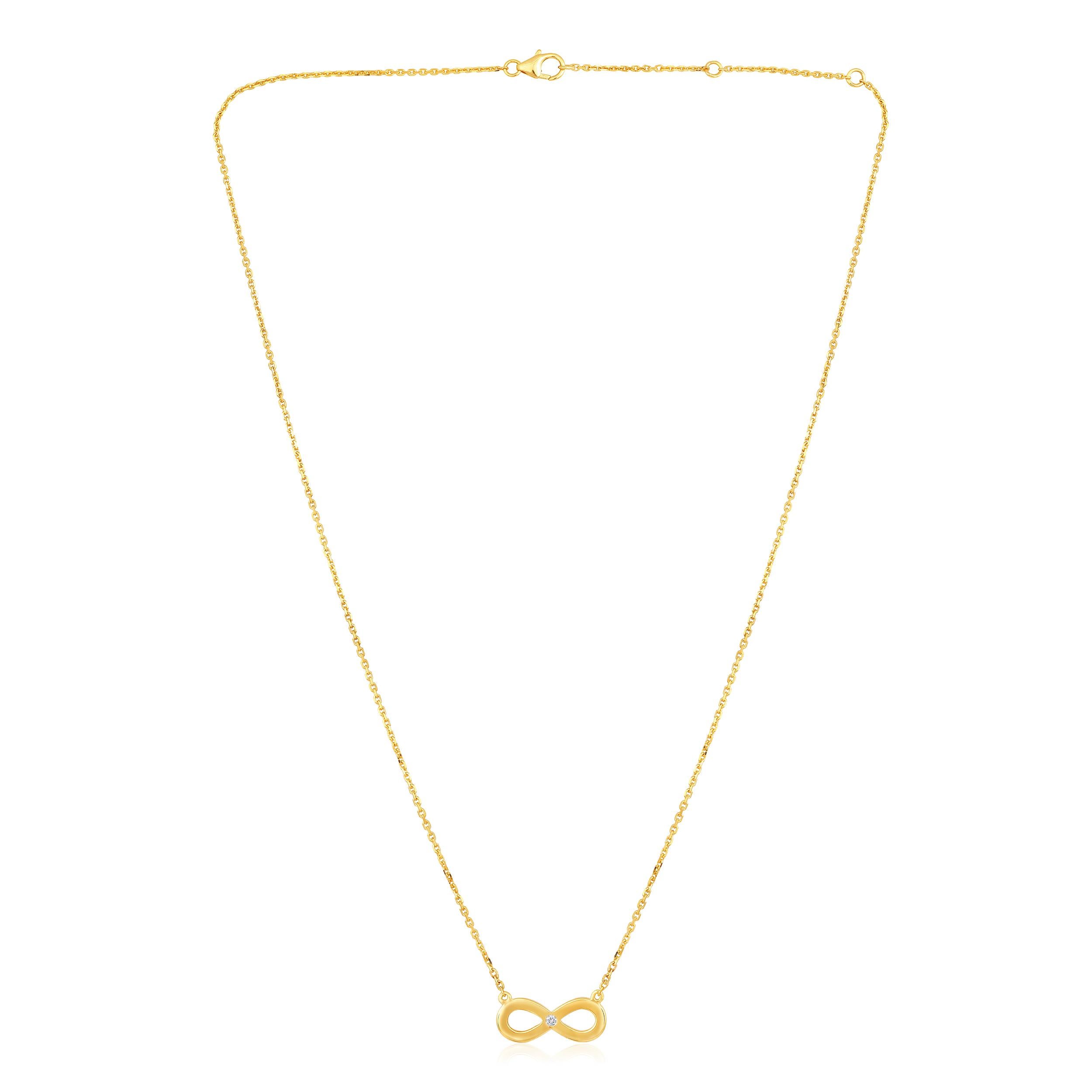 Crafted in 3.2 grams of 14K Yellow Gold, the necklace contains 1 stones of Round Diamonds with a total of 0.02 carat in F-G color and I1  carat. The necklace length is 18 inches.

This jewelry piece will be expertly crafted by our skilled artisans