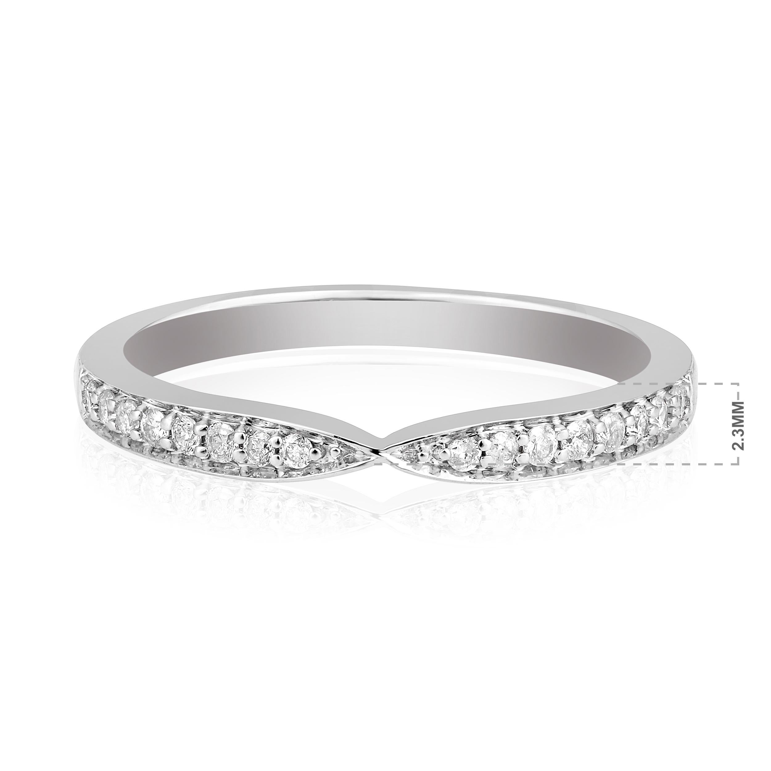 Contemporary Certified 14K Gold 0.14ct Natural Diamond G-I1 Designer Thin Half Band Ring For Sale