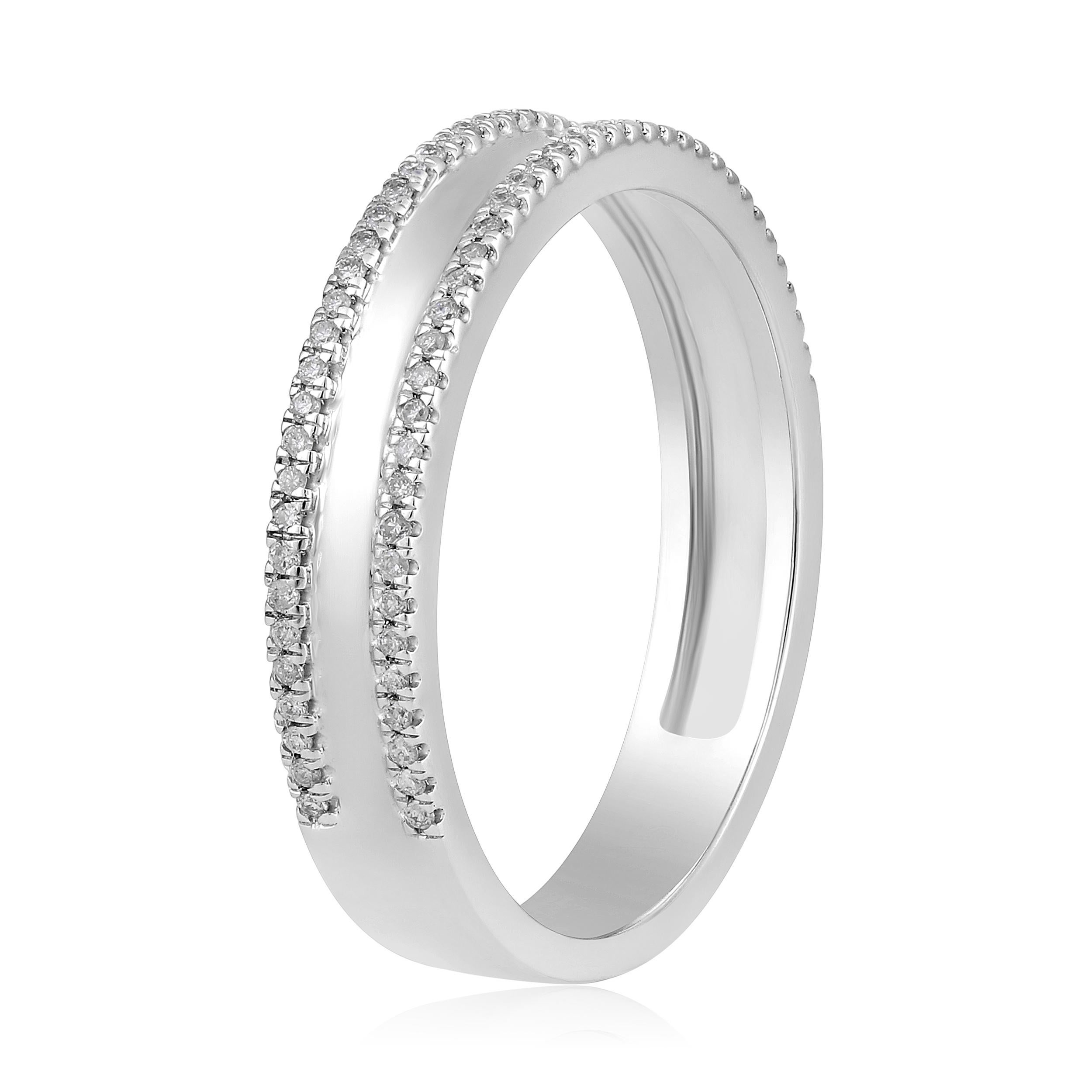 Zertifizierter 14K Gold 0,15 Karat natürlicher Diamant G-I1 Designer Outline-Ring (Zeitgenössisch) im Angebot