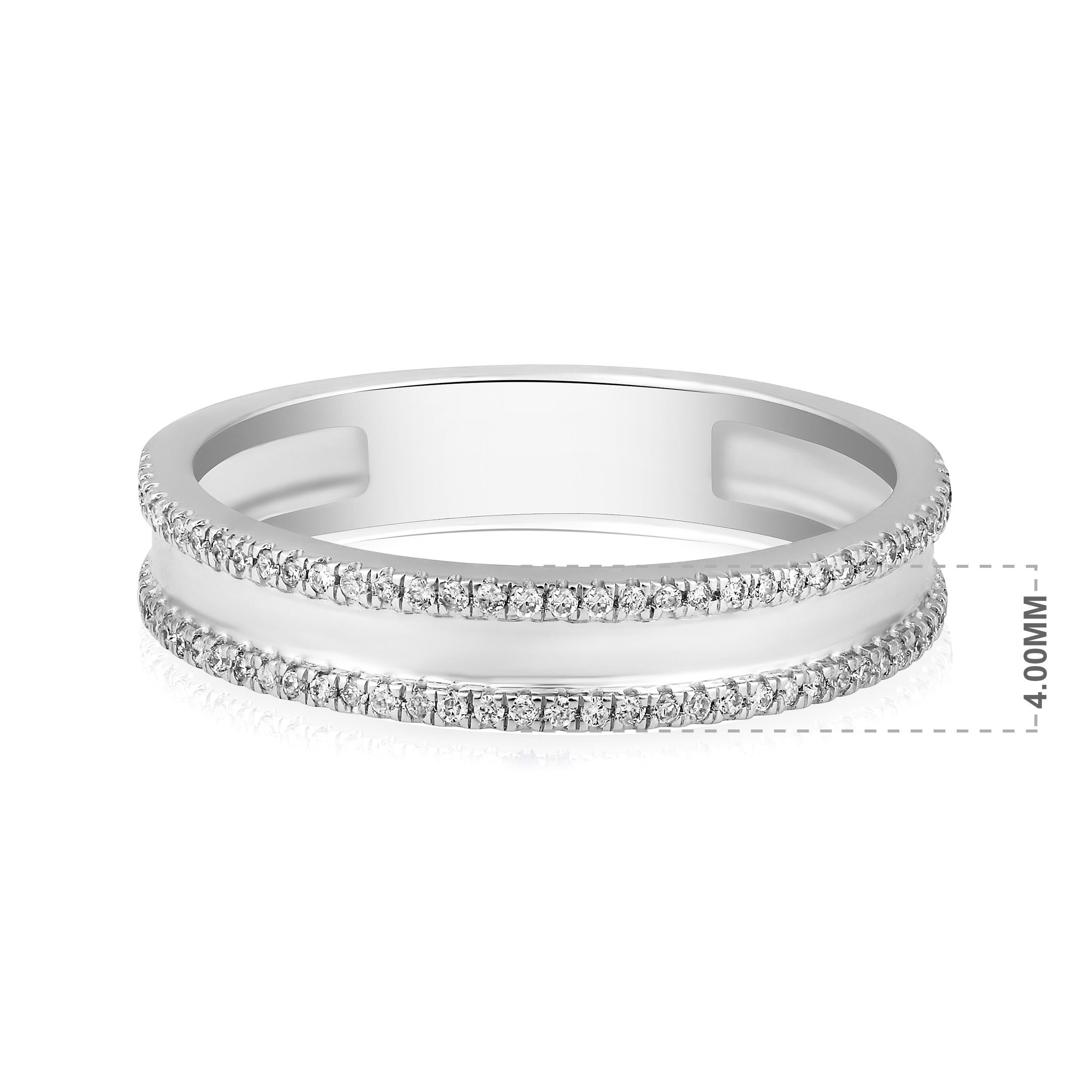 Zertifizierter 14K Gold 0,15 Karat natürlicher Diamant G-I1 Designer Outline-Ring (Brillantschliff) im Angebot