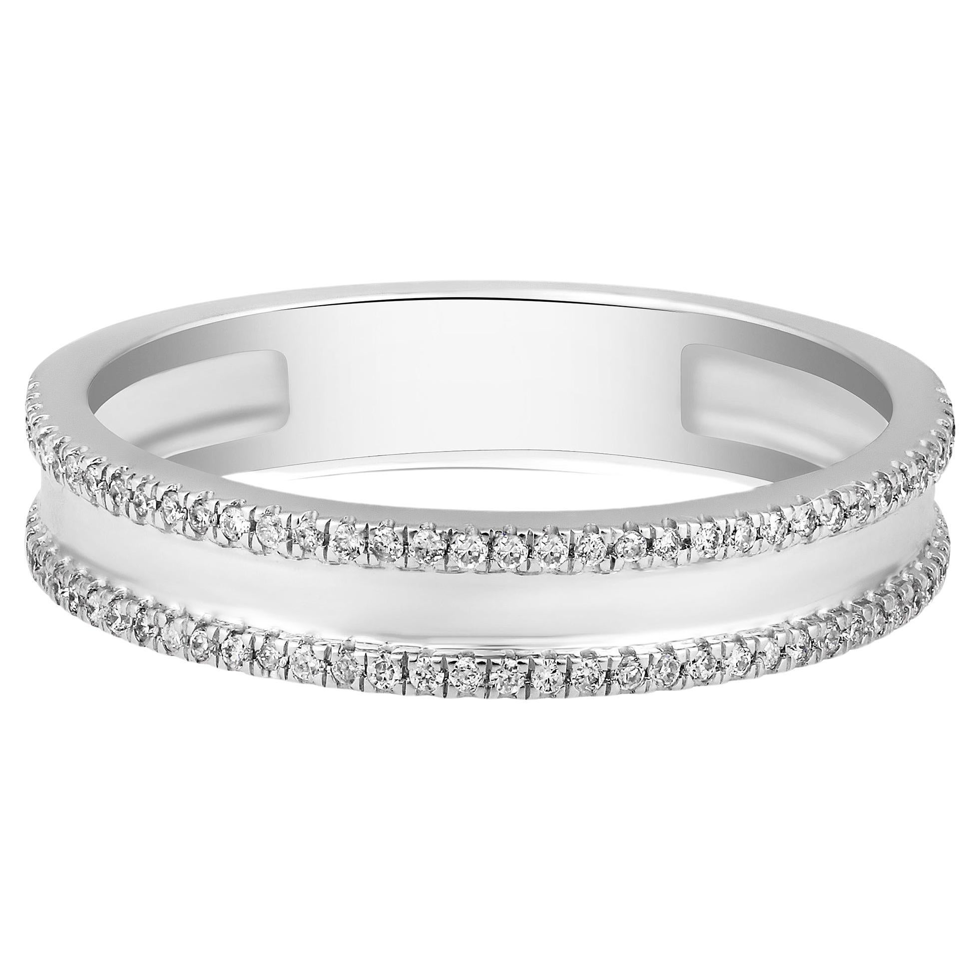 Zertifizierter 14K Gold 0,15 Karat natürlicher Diamant G-I1 Designer Outline-Ring im Angebot