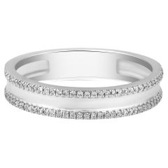 Certified 14K Gold 0.15ct Natural Diamond G-I1 Designer Outline Band Ring