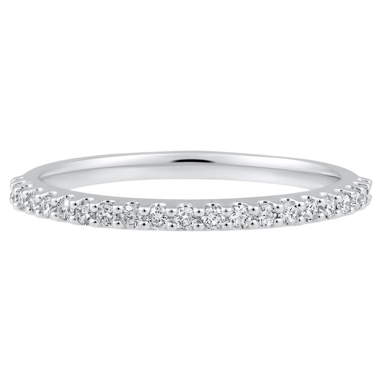 Certified 14k Gold 0.26ct Natural Diamond Wedding Thin Single Half Band ...