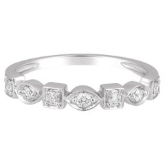 Bague de créateur en or 14 carats avec diamants naturels 0,2 carat certifiés G-I1