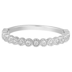 Used Certified 14K Gold 0.2ct Natural Diamond G-I1 Designer Wedding Band Ring
