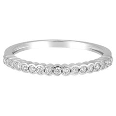 Certified 14K Gold 0.2ct Natural Diamond G-SI Thin Half Bezel Eternity Band Ring