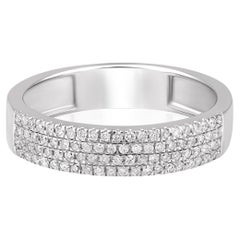 Certified 14K Gold 0.3ct Natural Diamond G-I1 4.5mm Thick Half Eternity Band Rin