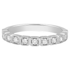Used Certified 14K Gold 0.3ct Natural Diamond G-I1 Designer Wedding Band Ring
