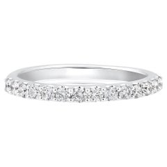 Certified 14k Gold 0.5ct Natural Diamond Wedding Thin Single Half Band Ring