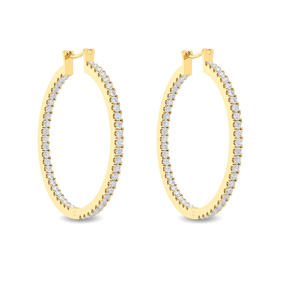 Crafted in 2.24 grams of 14K Yellow Gold, the earring contains 96 stones of Round Diamonds with a total of 0.68 carat in M-N color and SI clarity.

CONTEMPORARY AND TIMELESS ESSENCE: Crafted in 14-karat/18-karat with 100% natural diamond and