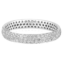 Bague d'éternité Rin en or 14 carats certifiée, diamant naturel 0,9 carat F-I1 3,2 mm d'épaisseur