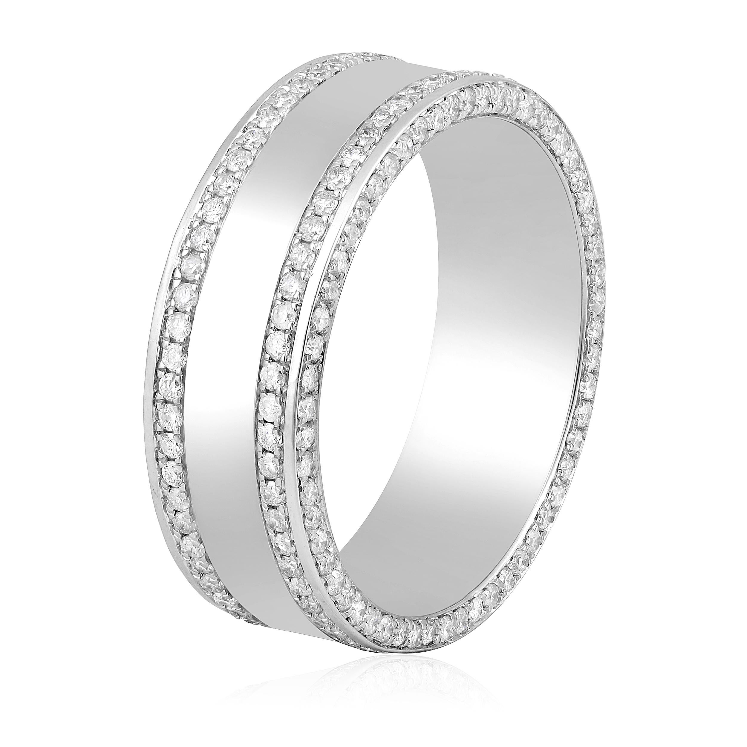 Zertifizierter 14K Gold 1,44 Karat natürlicher Diamant G-I1 Designer Outline Ehering Rin (Zeitgenössisch) im Angebot