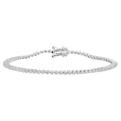 Zertifiziertes 14K Gold 1,8 Karat natürliches Diamant-Hochzeits-Armband mit 2 mm 3 Zacken