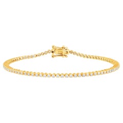 Certified 14k Gold 1 Carat Natural Diamond Tiger Prong Tennis Wedding Bracelet