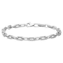 Bracelet à maillons cubains de 4,33 mm en or 14 carats avec diamants naturels de 2,2 carats F-I1 certifiés