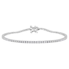 Bracelet tennis de mariage à 4 griffes en or 14 carats avec diamants naturels de 2 carats certifiés G-VS 1.9 mm