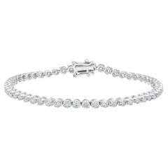 Bracciale tennis con punte di tigre in oro 14k certificato da 3,2 carati di diamante naturale