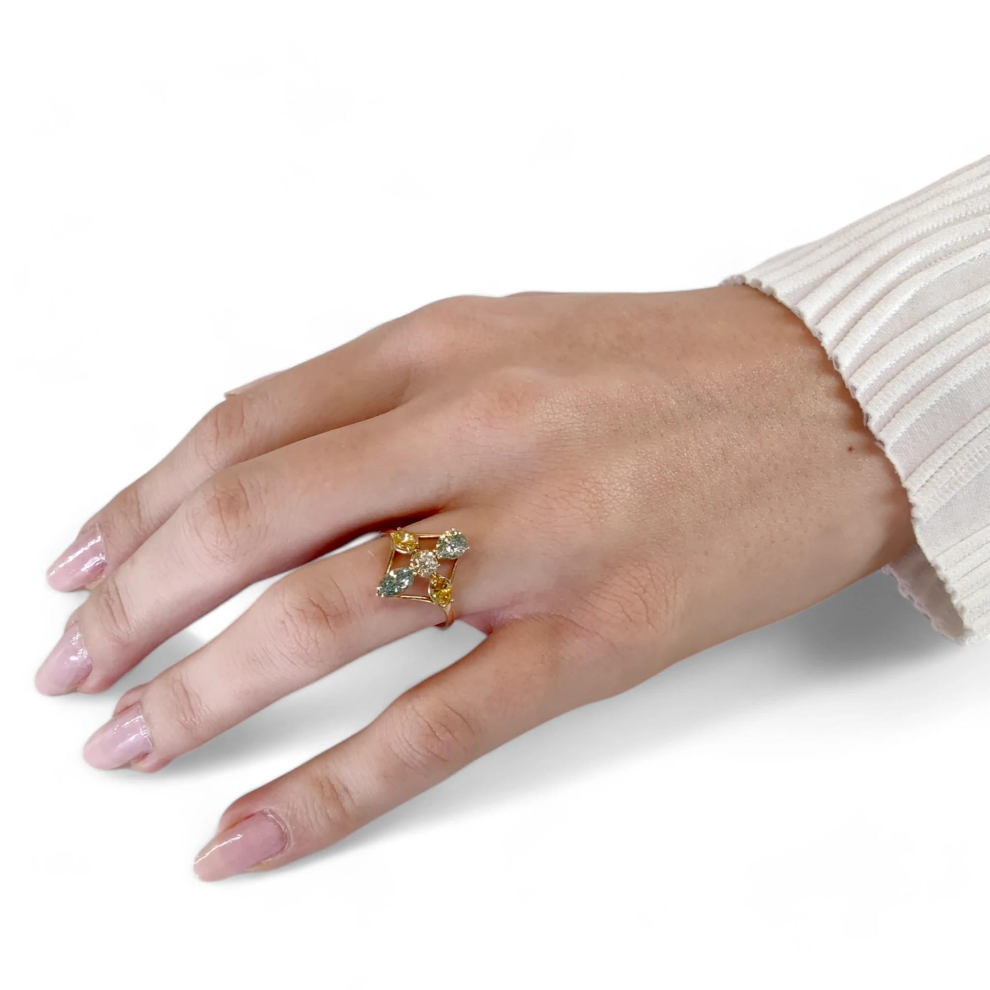
Explore this exquisite, handcrafted 14K gold ring with a unique fancy color diamond. Ideal for American women, it's a perfect choice for engagement, weddings, or as a stunning cocktail ring. Elevate your style with this one-of-a-kind jewelry