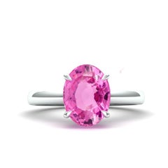Certified 1.5 Carat 'Natural & Untreated' Vivid Pink Spinel Ring