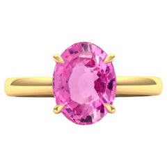 Certified 1.5 Carat 'Natural & Untreated' Vivid Pink Spinel Ring 