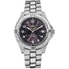 Certified 1.50 Carat Diamond Breitling Colt Chronometre Diver Watch
