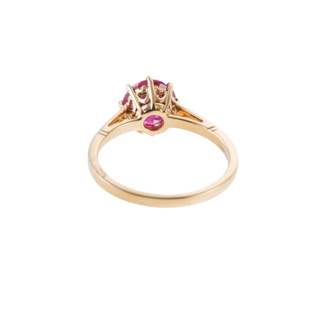 Modern Certified 1.50 Carat Ruby Fred Leighton Gold Ring For Sale