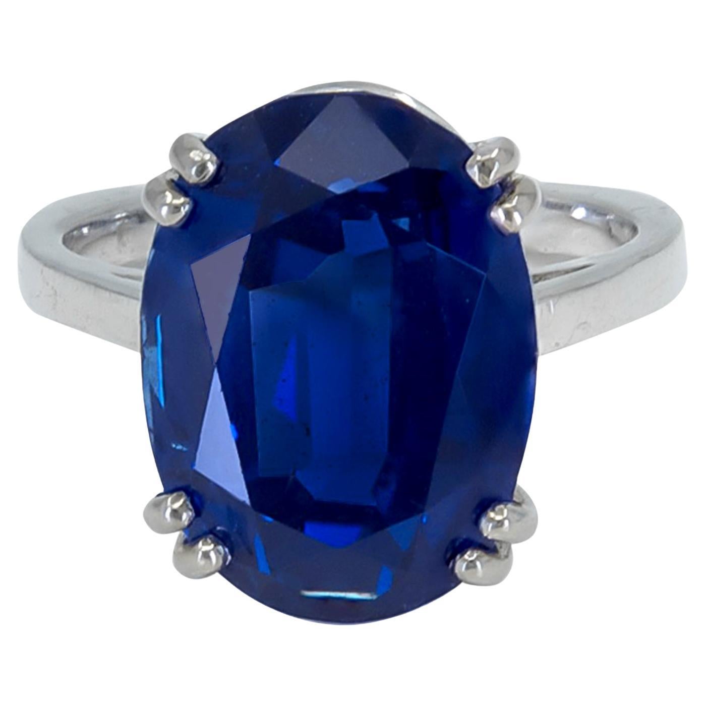 Spectra Fine Jewelry Certified 15.29 Carat Unheated Sapphire Cocktail Ring For Sale