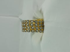 Certified 15.3 carat natural uncut Diamonds sterling silver Gold plated bracelet