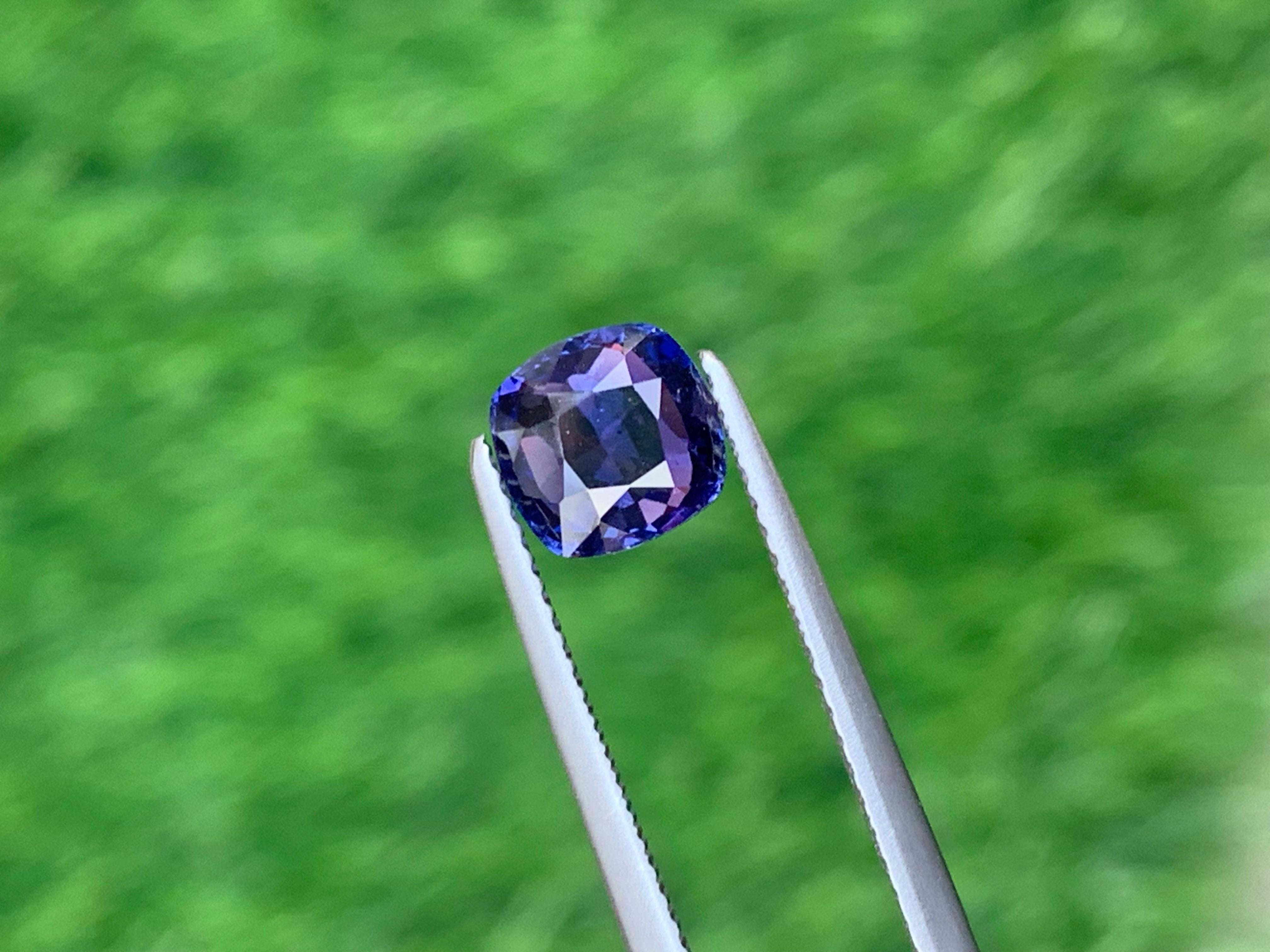 Certified 1.58 Carat Loose Natural Blue Sapphire Gem Cushion Shape for Ring  3