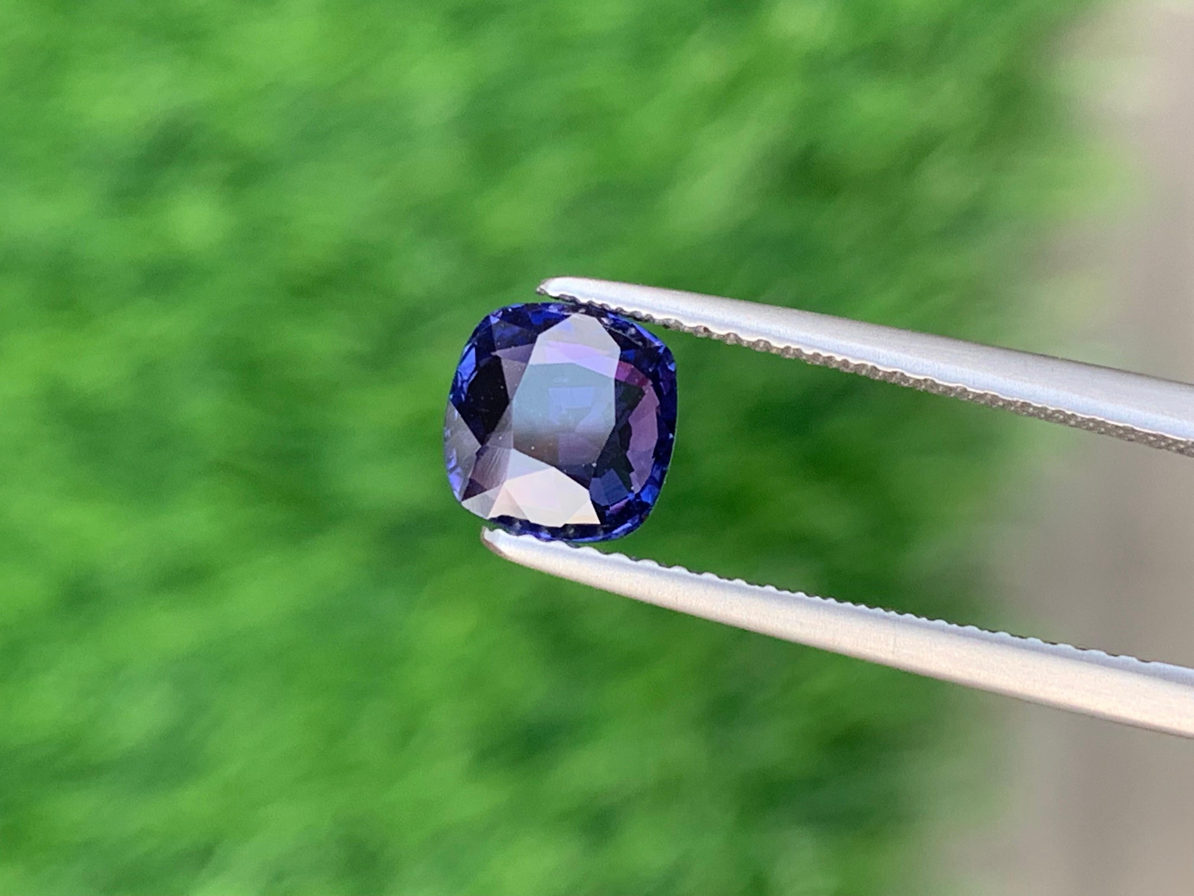 Certified 1.58 Carat Loose Natural Blue Sapphire Gem Cushion Shape for Ring  1