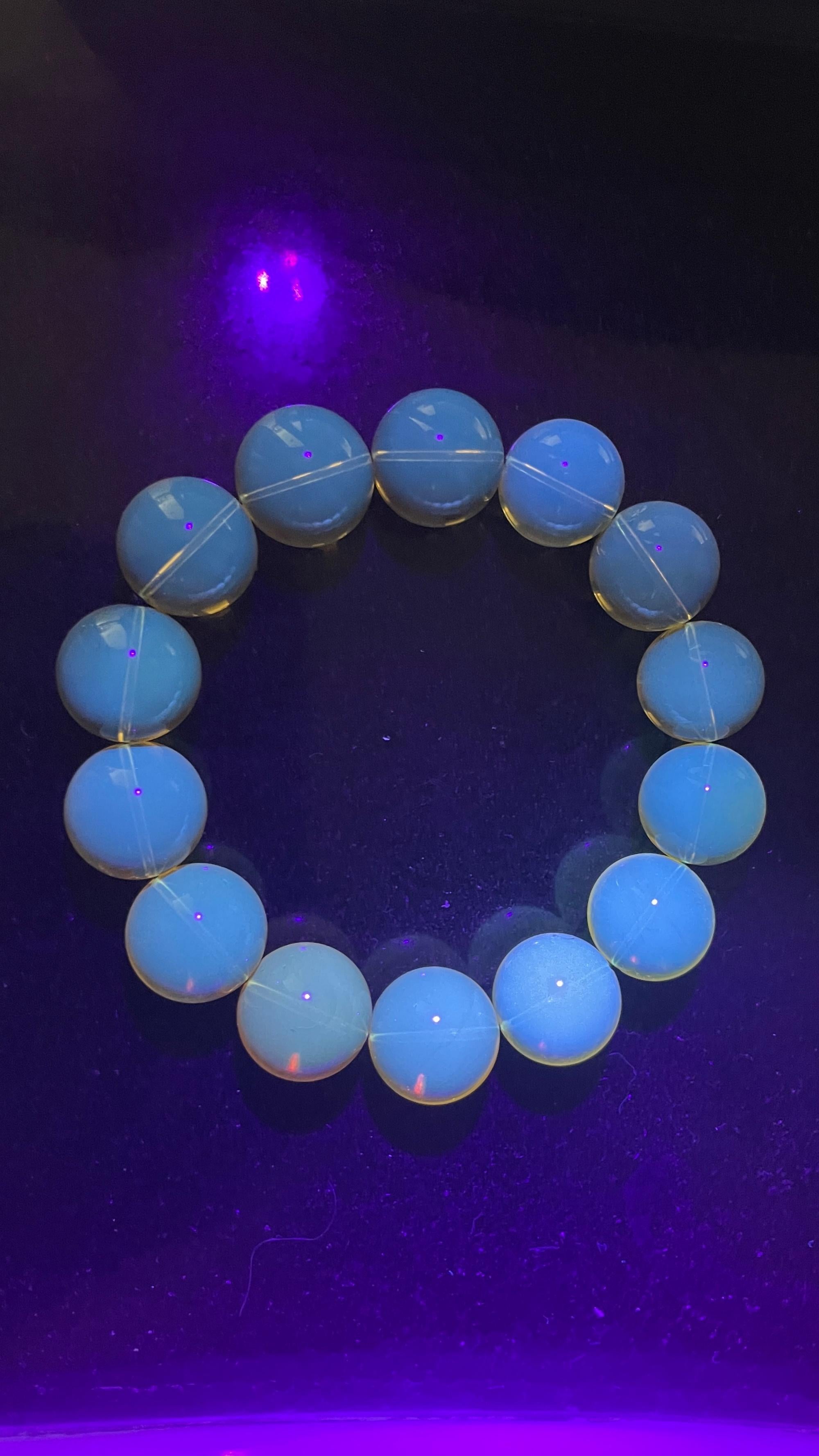 Bracelet en ambre naturelle de 15 mm et plus, 28,85 g (bracelet en ambre doré) en vente 5