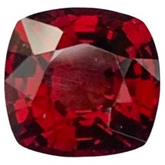 Certified 1.60 Carat Natural Loose Red Spinel Cushion Cut Gemstone From Tanzania