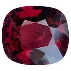 Certified 1.60 Carat Natural Loose Vivid Red Spinel Cushion Cut Gemstone