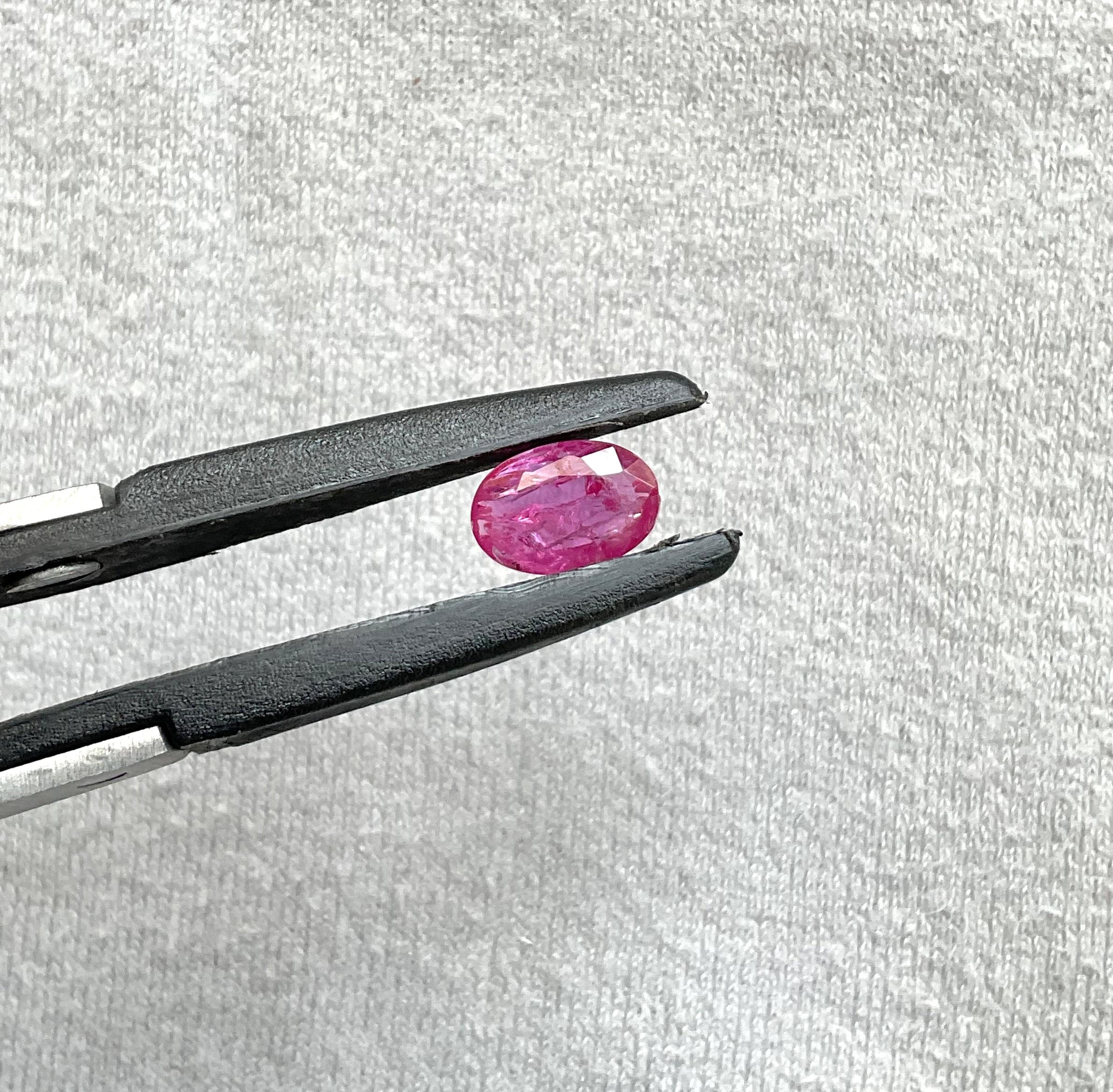 Oval Cut Certified 1.60 Carats Mozambique Ruby Oval Faceted Cut stone No Heat Natural Gem For Sale