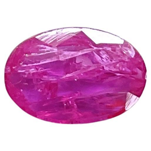 Certified 1.60 Carats Mozambique Ruby Oval Faceted Cut stone No Heat Natural Gem For Sale