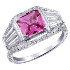 Certified 1.60 carats Natural Unheated Pink Sapphire Diamond set in 18 KWG Ring 