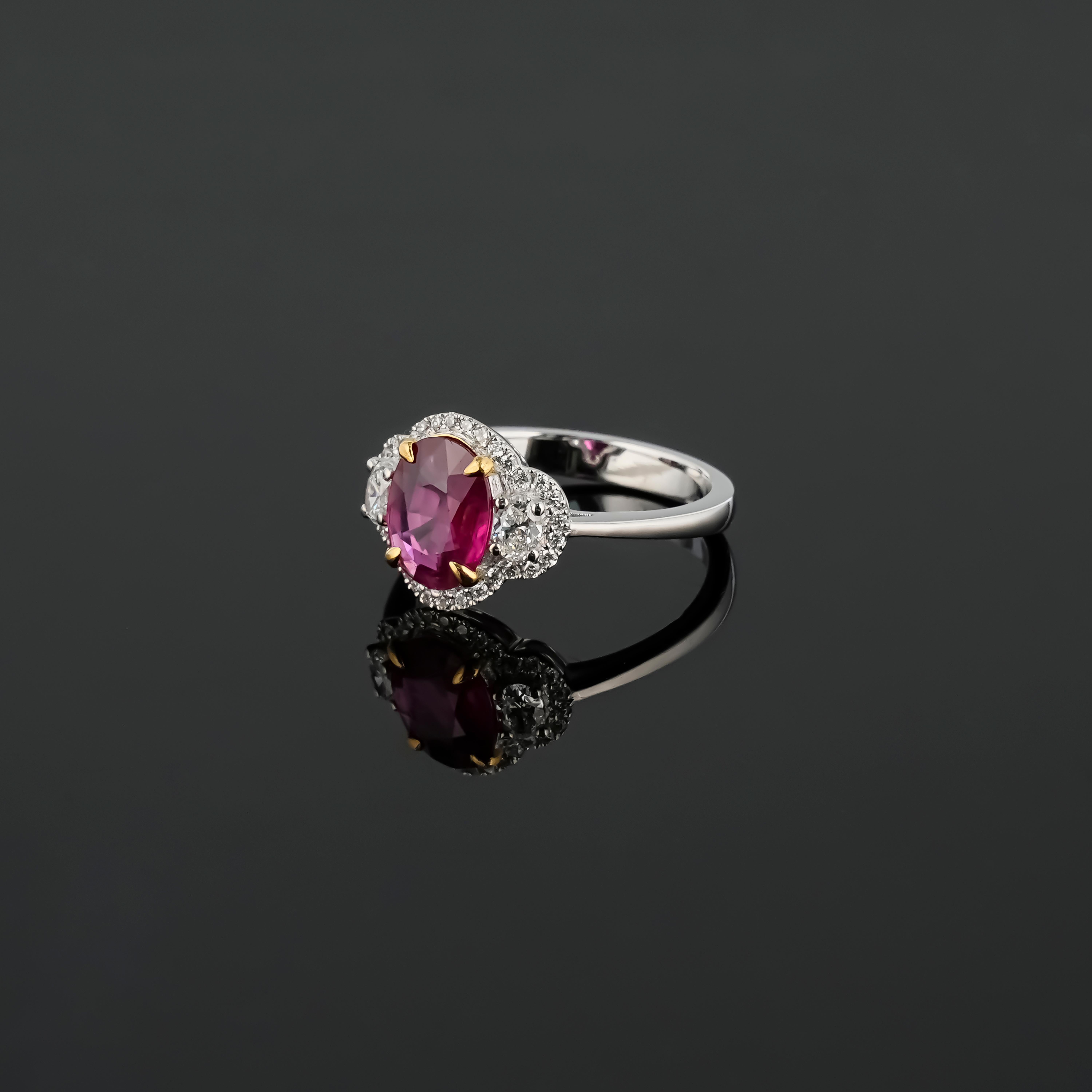 ruby and diamond 3 stone ring