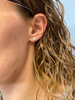 Orecchini con diamanti certificati da 1,60 carati in oro bianco 18 carati