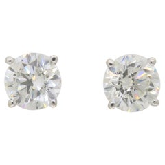 Pendientes de oro blanco de 18 quilates con diamantes certificados de 1,60 quilates