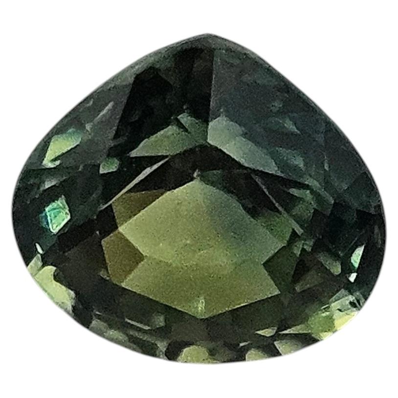 Certified 1.61 Carat Green Sapphire Gemstone