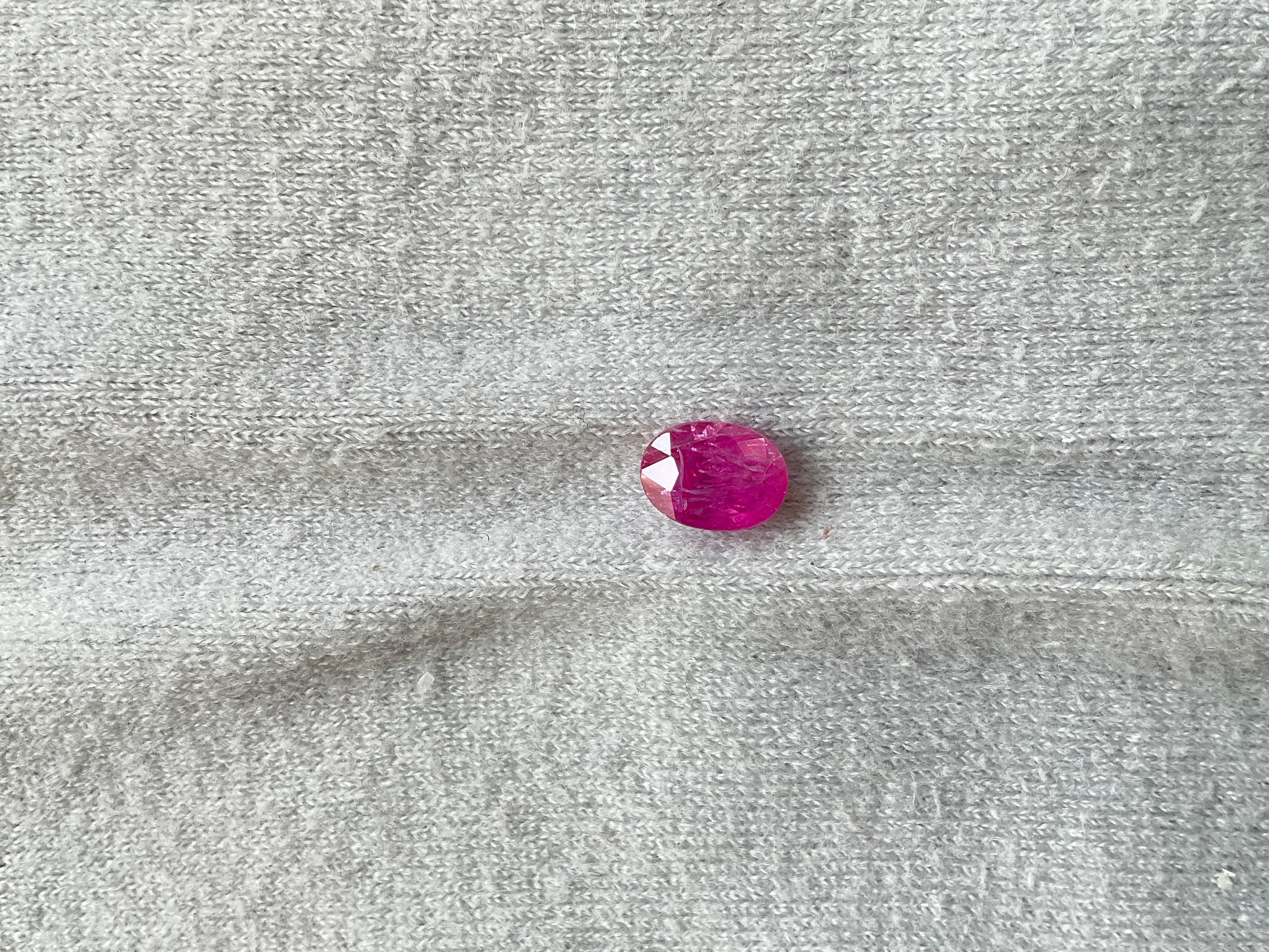 Oval Cut Certified 1.61 Carats Mozambique Ruby Oval Faceted Cut stone No Heat Natural Gem For Sale