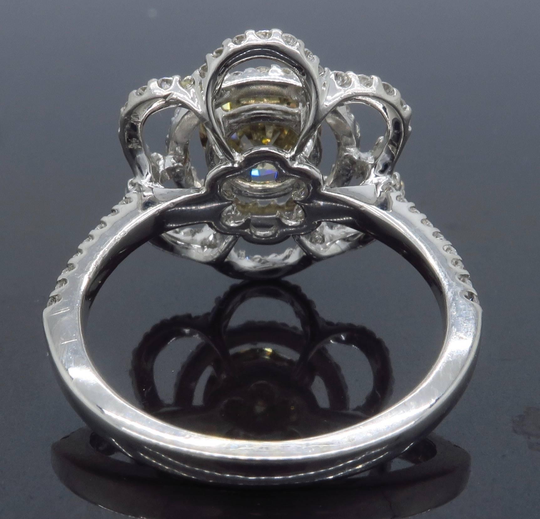 Certified 1.62 Carat Flower Diamond Ring 1